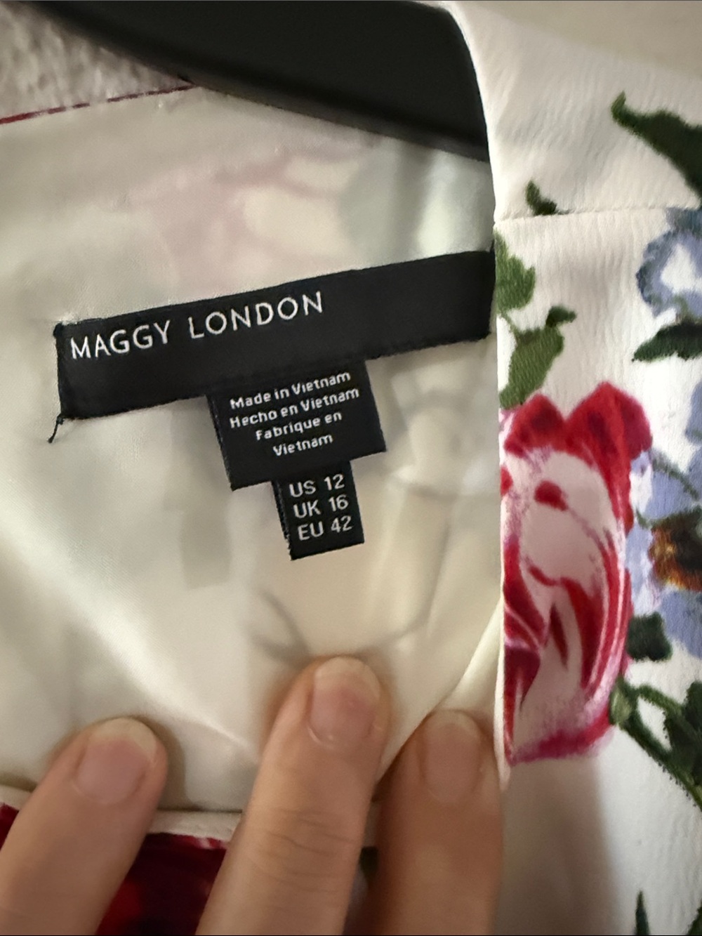 Maggy London White Midi Dress with Multi-Color Floral Print - Picture 3 of 8